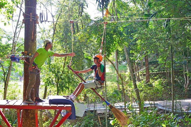 Aonang Fiore Zip Line Adventure in Krabi - The 80-meter race and the 23-meter rope bridge