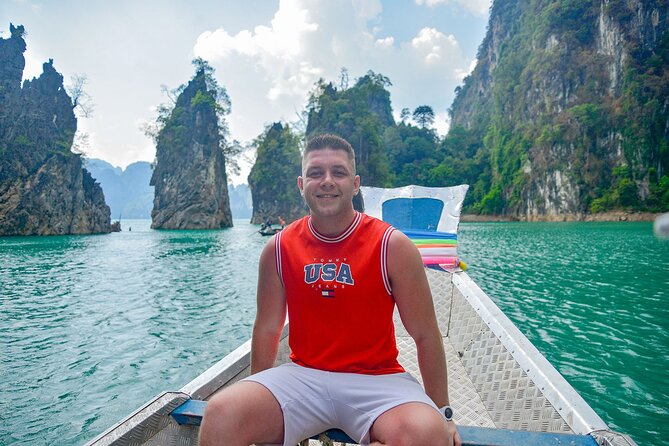 Cheow Lan Lake Adventure from Krabi with Cave and Floating Lunch - Cruising Cheow Lan Dam by longtail boat
