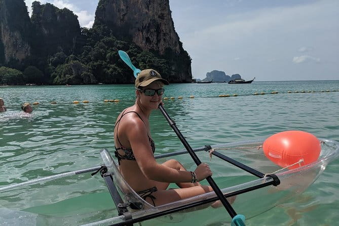 Crystal Clear Kayak Tour in Krabi - Seeing Railay through the bottom of a kayak