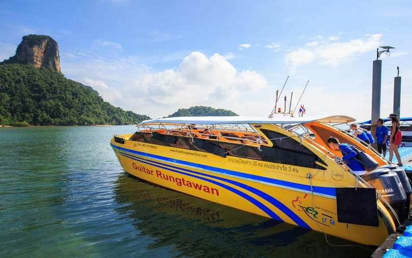 From Aonang: 4 Islands one day tour with Lunch - Morning pickup and the speedboat ride