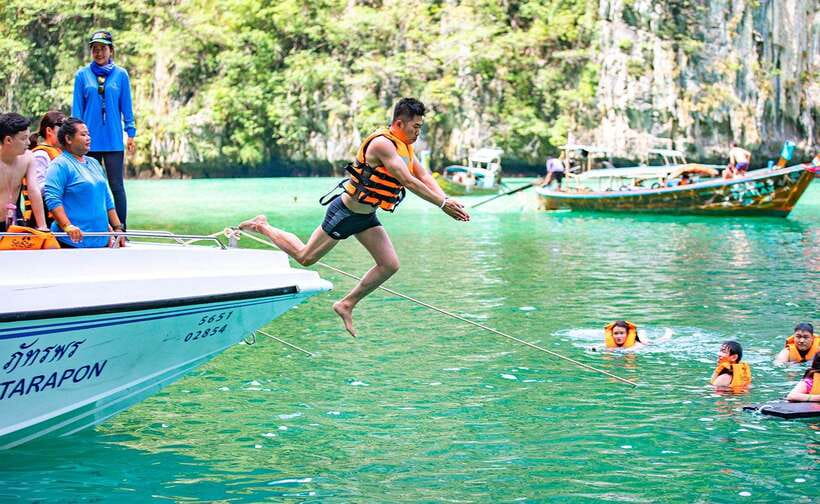 From Krabi: Maya Bay, Bamboo & Phi Phi Islands Day Tour - Maya Bay through Loh Samah Bay