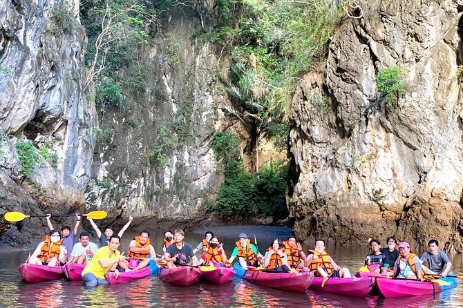 Half Day Kayaking at Ao Thalane Krabi - Getting set up with a kayak and life jacket