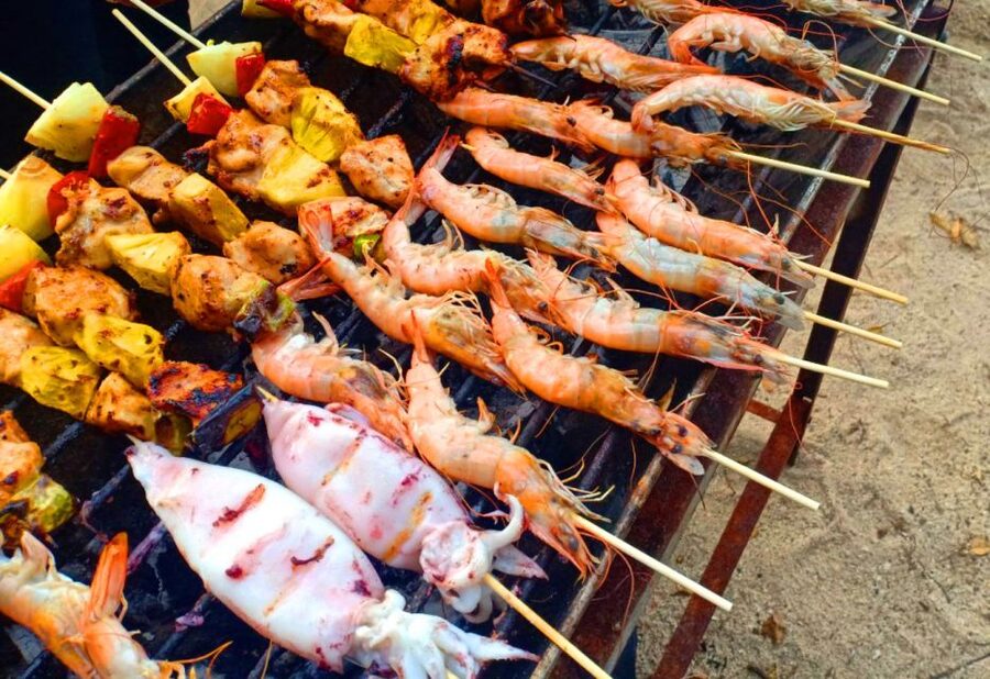 Krabi: 4 Islands Sunset Longtail Boat Tour with BBQ Dinner - Poda Island, beach time, and the BBQ