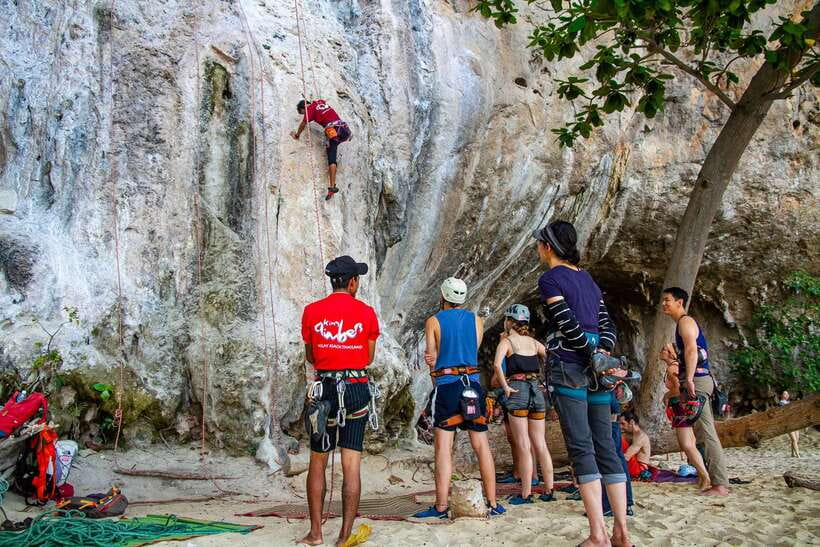 Krabi: Half-Day Rock Climbing Introduction at Railay Beach - The safety briefing and first climb