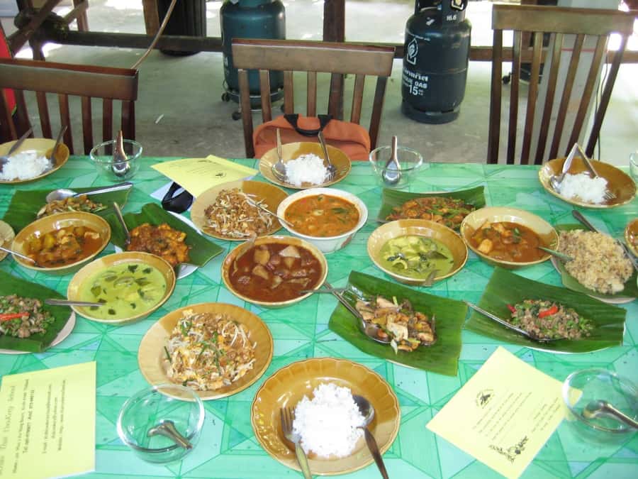 Krabi: Morning/Afternoon Thai Cooking Class at Ya's Cookery - Picking Herbs Beside the Stream