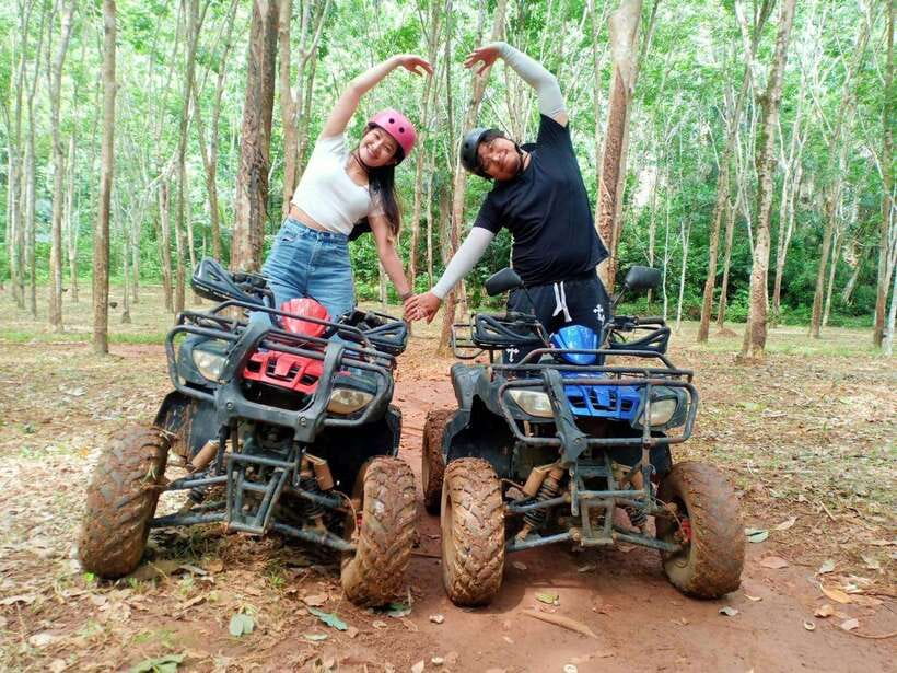Krabi: Saitai Mountain Tail ATV Adventure - Dirt trails, rubber trees, and oil palms