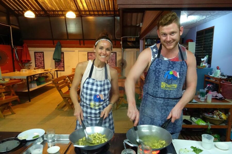 Krabi: Unveiling Thai Flavors by Night at Smart Cook School - Sitting Down to Eat What You Made