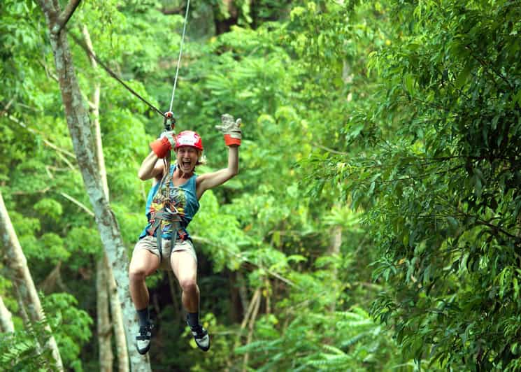 Krabi: Zipline, ATV & Top Rope Climbing Experience - Flying above Krabi’s rainforest canopy