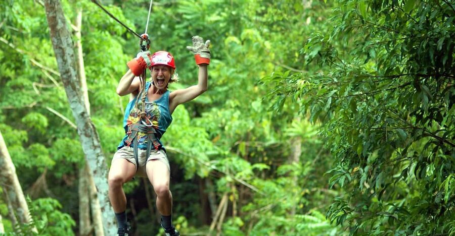 Krabi: Zipline, ATV & Top Rope Climbing Experience - Ladders, platforms, and abseiling
