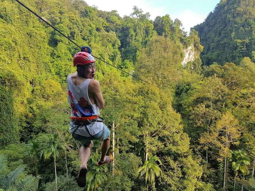 Krabi: Ziplining with Abseiling and Rock Climbing Options - Zone A: a friendly start for first-time zipliners
